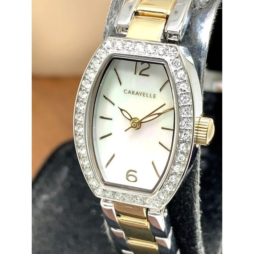 Caravelle by Bulova Women's Watch 45L168 Quartz Mother of Pearl Dial Two Tone
